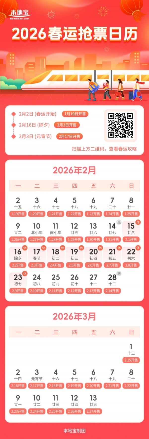 2026春运火车_高铁票开售时间表