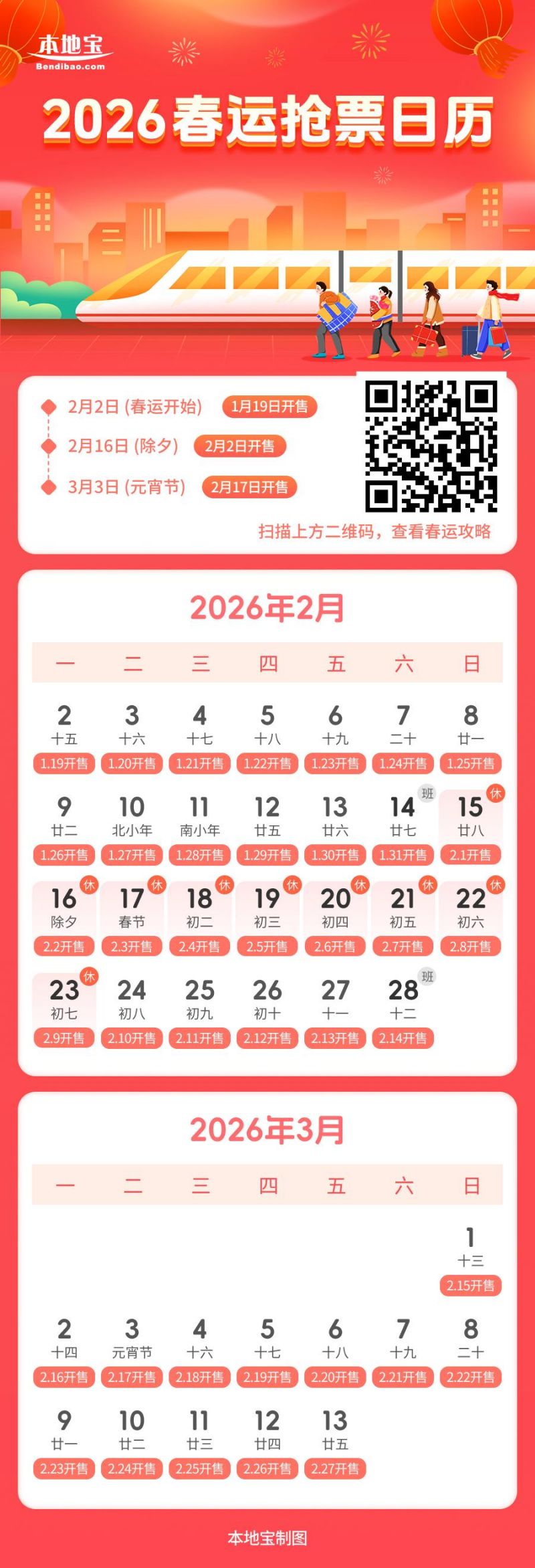 2026春运购票日历