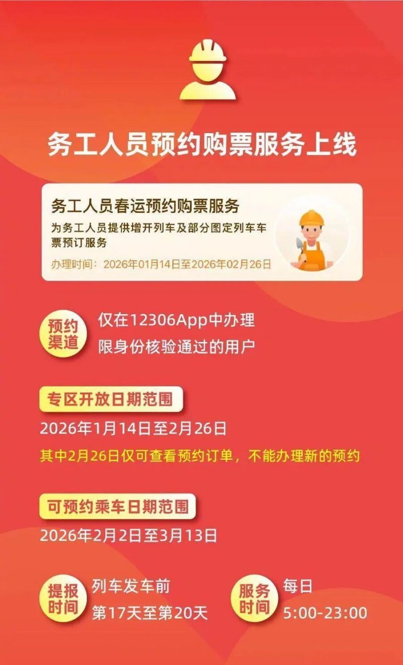 2026铁路12306春运最新便民措施一览