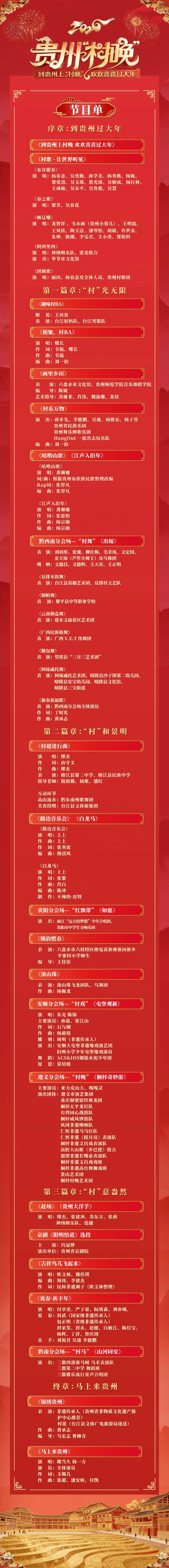 2026贵州村晚（时间+播出平台+节目单）